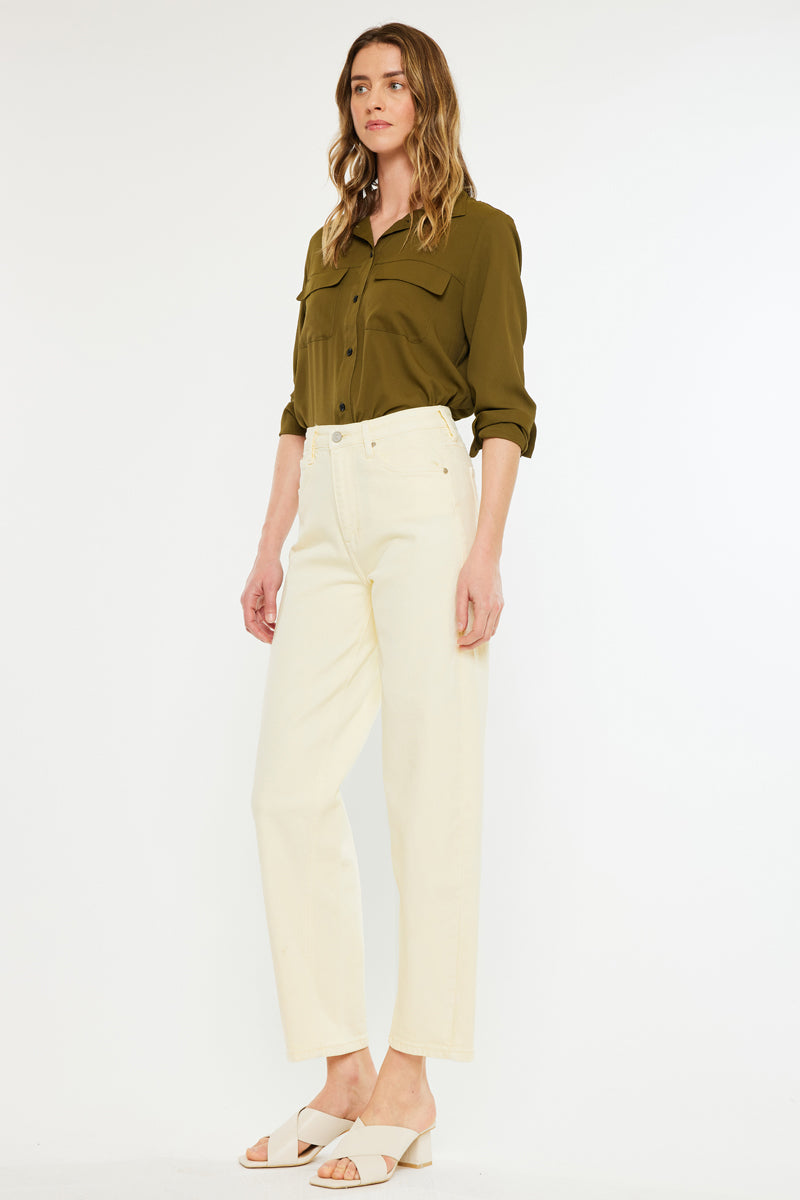 Retrice High Rise Slim Balloon Jeans for Women - Stretch Denim Skinny Jeans with Tapered Leg | Perfect for Casual Outfits, Date Nights & Street Style Fashion