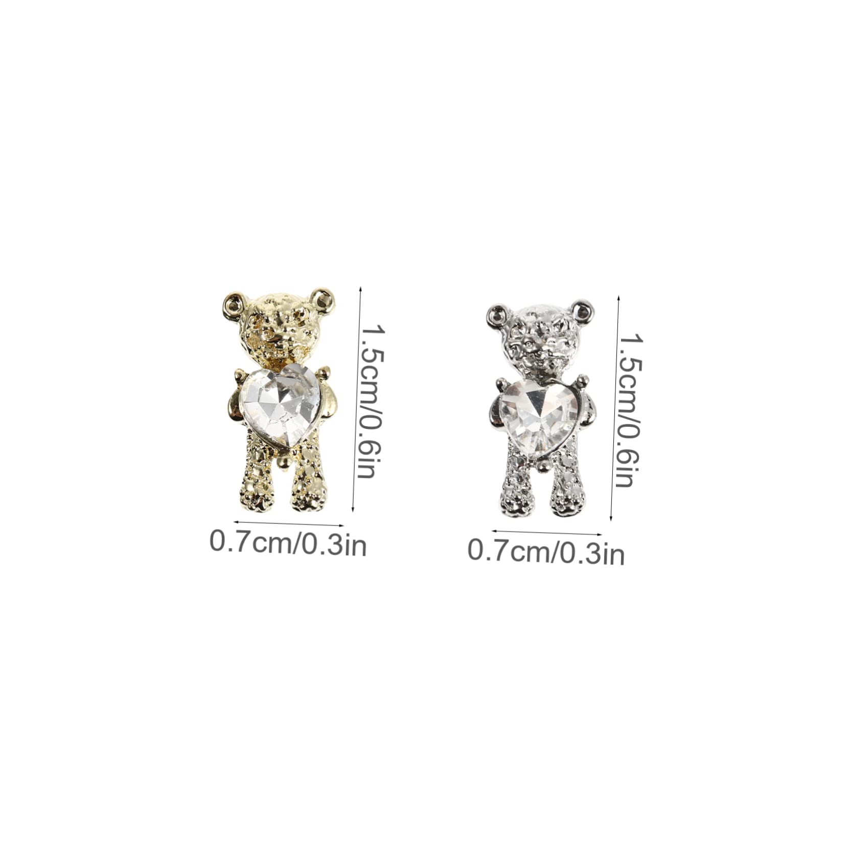 Minkissy 2 Sets Nail Art Charms - 80pcs Cute Bear Nail Decorations for DIY Manicure, Fashionable Nail Art Accessories for Women | Perfect for Home Nail Salon, Party Nail Designs & Gift Giving