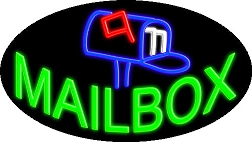Vintage Glass Neon Mailbox Sign #14354 - Handcrafted in USA | Perfect for Home Bar, Man Cave & Retro Decor