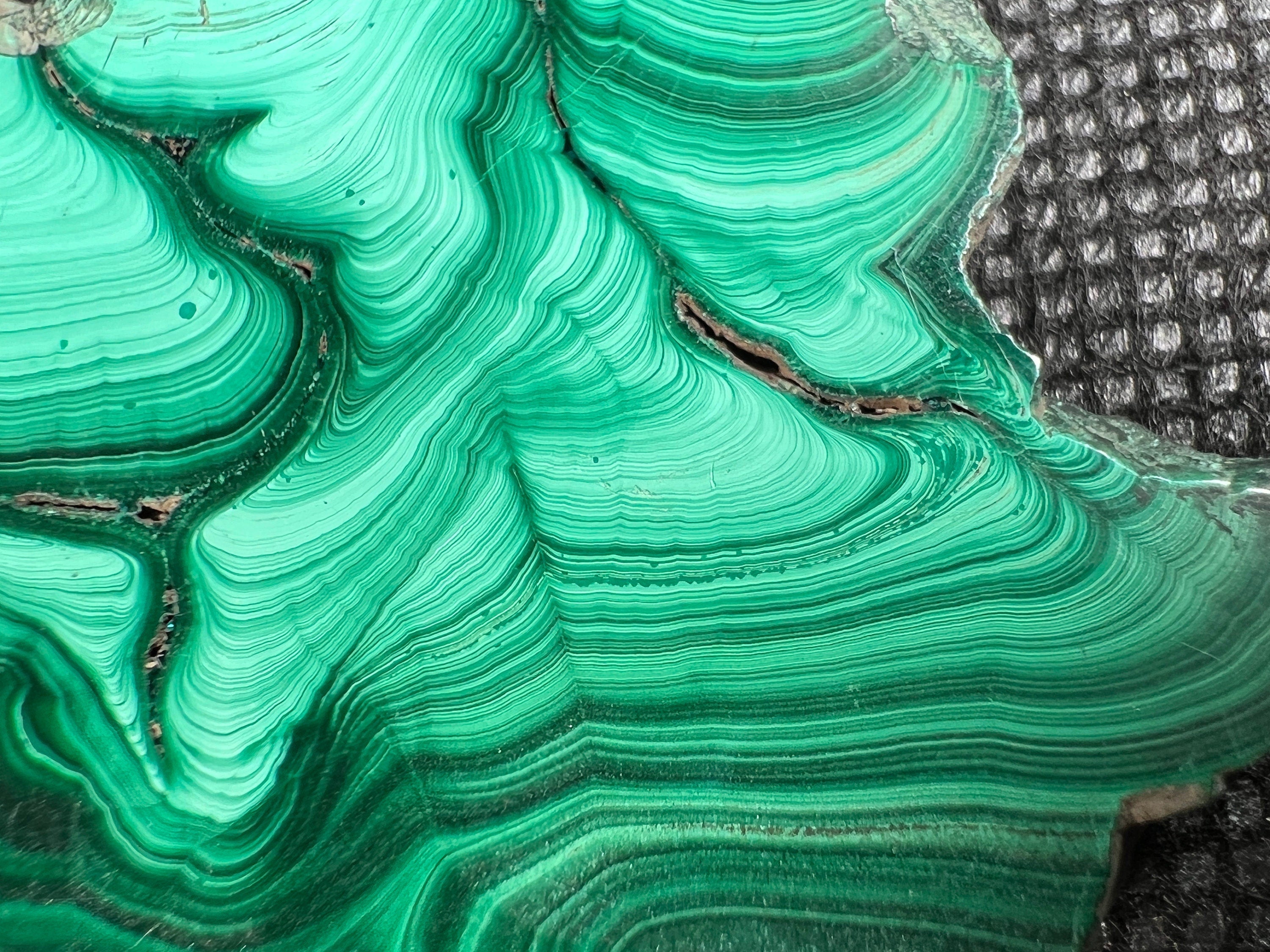 Natural Malachite Crystal Slab - Premium Green Malachite Stone for Jewelry Making, Unique Handmade Gift, Home Decor & Healing Crystal (50475) - Perfect for Meditation, Energy Work & Spiritual Healing