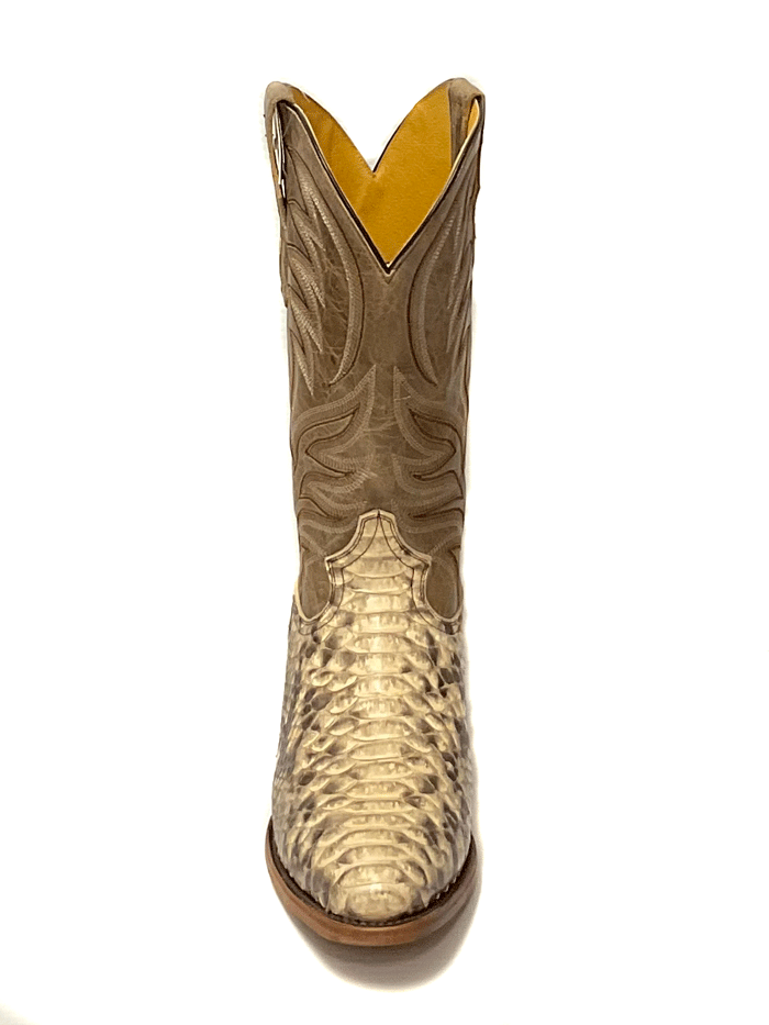 Roper Men's Exotic R Toe Peyton Python Boots - Tan Western Cowboy Boots for Men | Durable & Stylish for Rodeo, Country Music Festivals & Outdoor Adventures