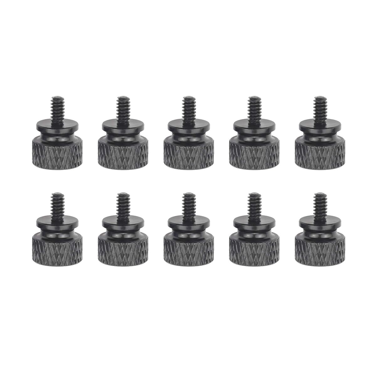 10Pcs Black 6-32 Fully Threaded Knurled Thumb Screws for PC Case - Perfect for Computer Builds, DIY Repairs & Hardware Upgrades