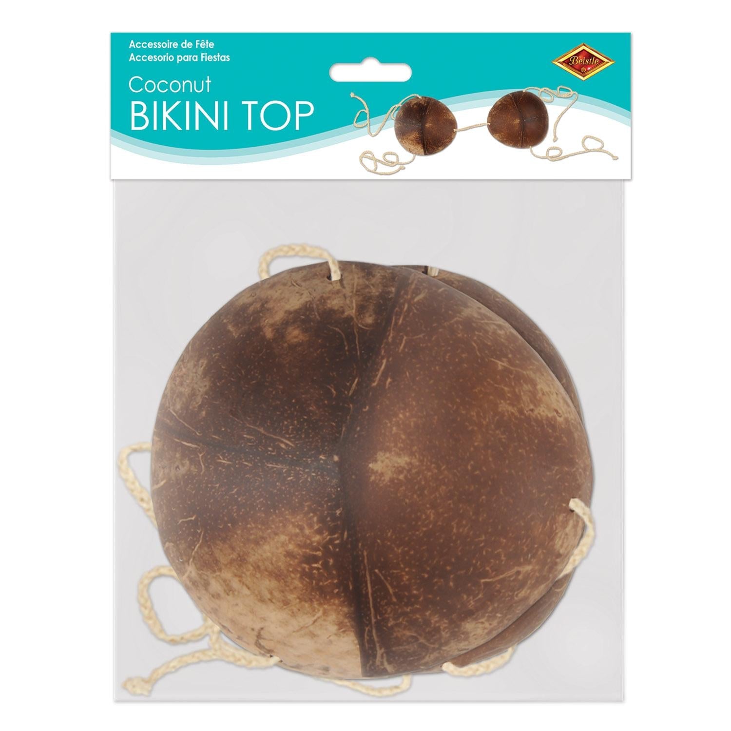12 Pack Beistle Luau Party Coconut Bikini Tops - Hawaiian Themed Costume Accessories for Beach Parties, Poolside Events & Tropical Themed Celebrations
