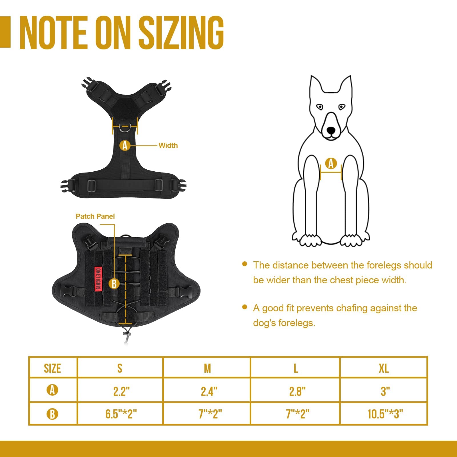 OneTigris Tactical Dog Harness Vest with Handle - Adjustable No-Pull Military Vest for Large & Medium Dogs - Service Dog Harness for Walking, Hiking & Training (M, Black) - Perfect for Outdoor Adventures & Police K9 Units
