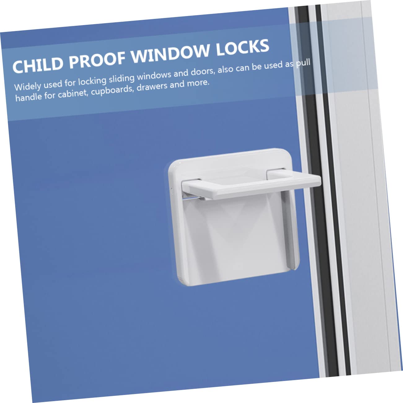 4-Pack Childproof Door Locks - Safety Sliding Door & Window Locks for Kids - No Drill Adhesive Handle Locks for Cabinets, Closets & Drawers - Perfect for Baby Proofing Homes & Child Safety