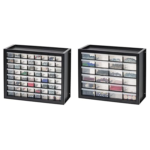 IRIS USA DPC-64 7-Inch Drawer Cabinet Organizer with 64 Compartments - Pearl White Storage Solution for Craft Supplies, Office Accessories & Small Hardware Parts