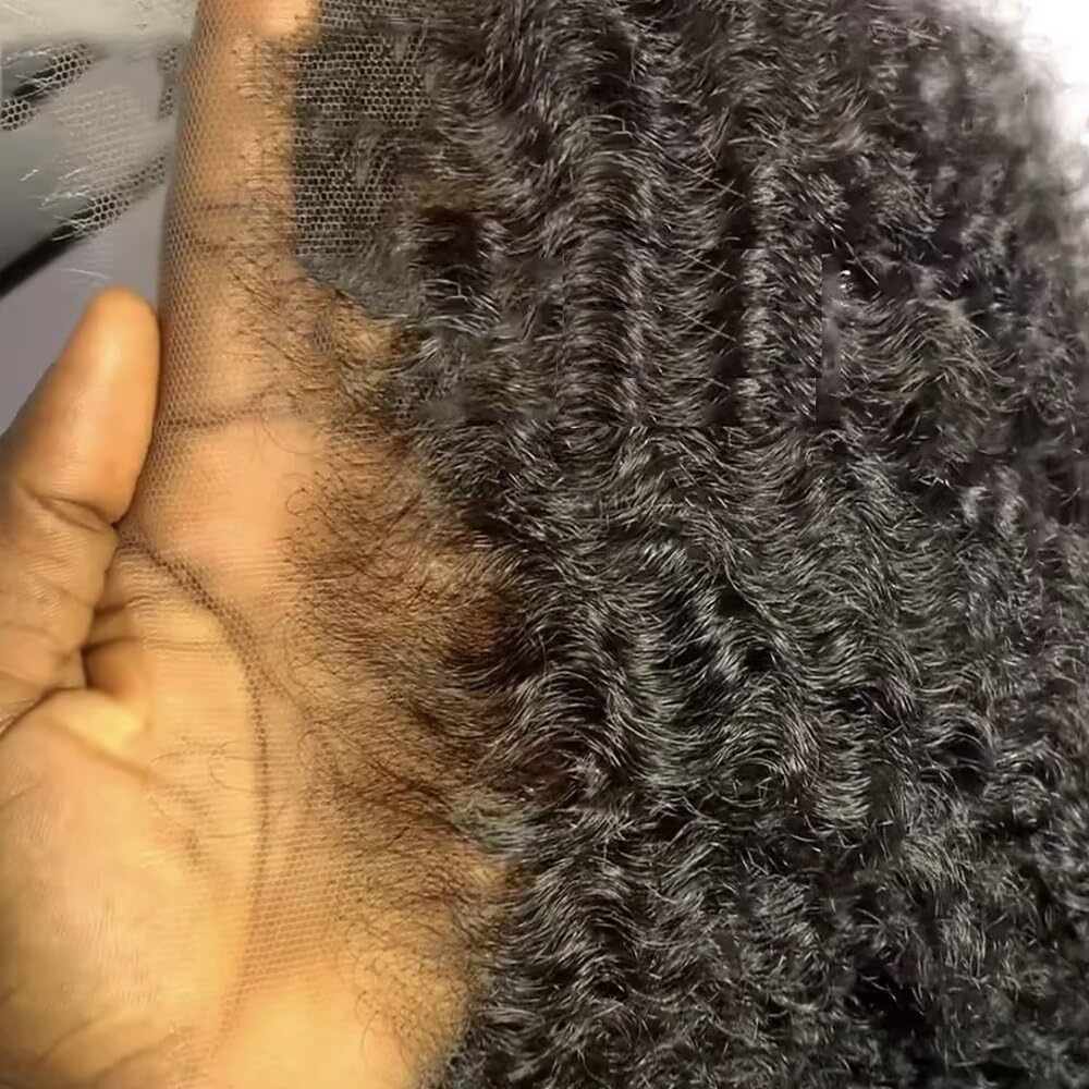 13x6 Swiss HD Lace Frontal Closure - Pre Plucked Natural Hairline Invisible Black Human Hair Wig | Skinlike Real HD Lace | Transparent Lace for Curly Wigs | Perfect for Daily Wear, Cosplay & Special Occasions