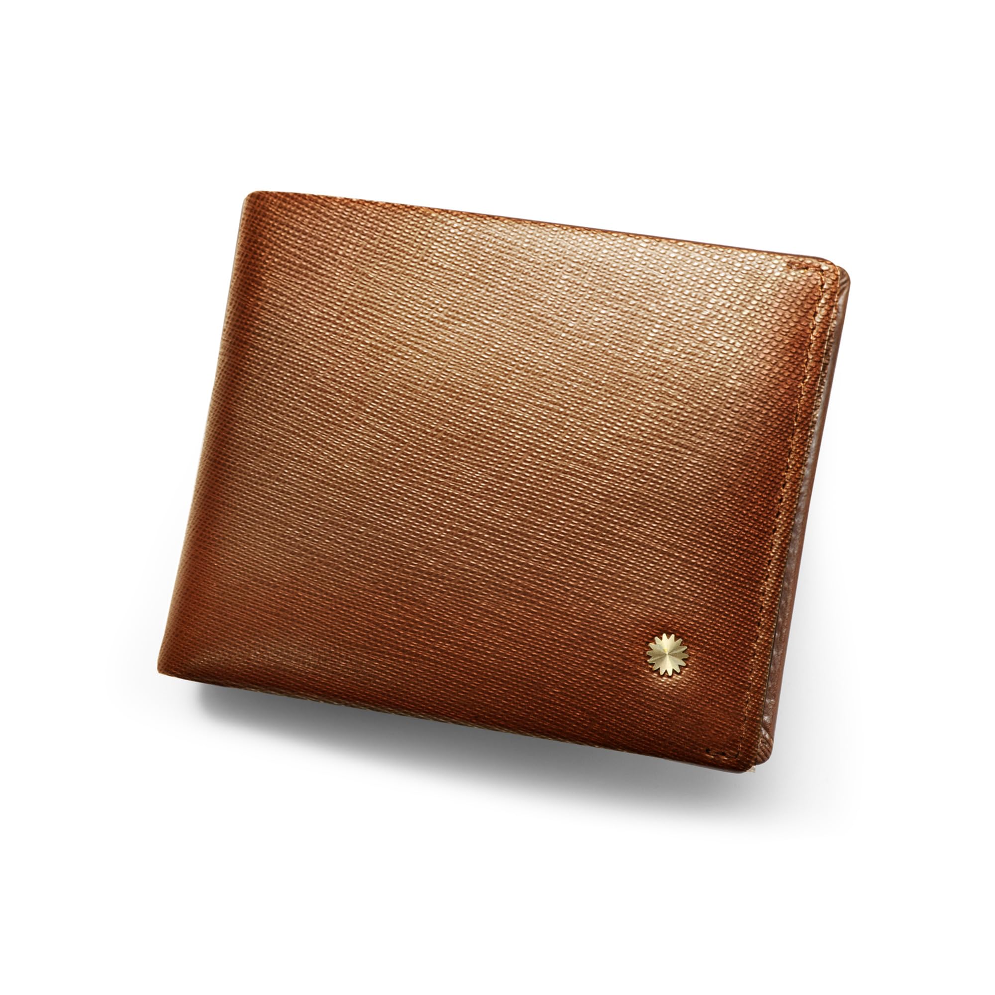 Classic Slim RFID Blocking Genuine Leather Wallet - Brown Saffiano W2 | Minimalist Front Pocket Wallet for Men | Perfect for Travel, Business & Everyday Carry