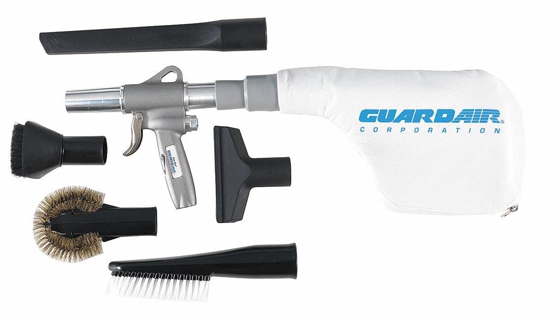 Guardair Cast Aluminum Pistol Grip Pneumatic Vacuum - 120 psi Max Inlet Pressure (1510) - Ideal for Industrial Cleaning, Woodworking Dust Collection & Workshop Maintenance