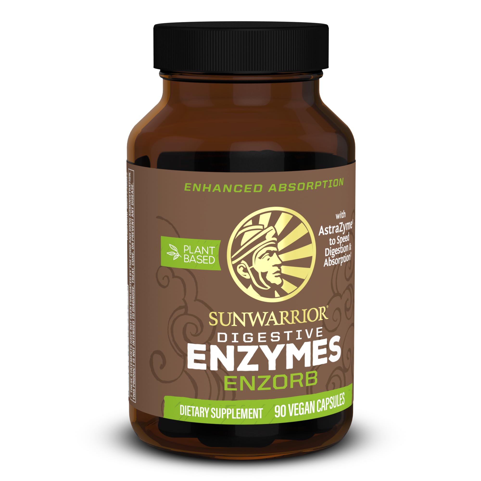 Sunwarrior Digestive Enzymes & Probiotic Supplement - Plant-Based, Vegan with Spore Probiotics for Gut Health - Supports Digestion for Men & Women - Great for Bloating Relief & Post-Meal Comfort