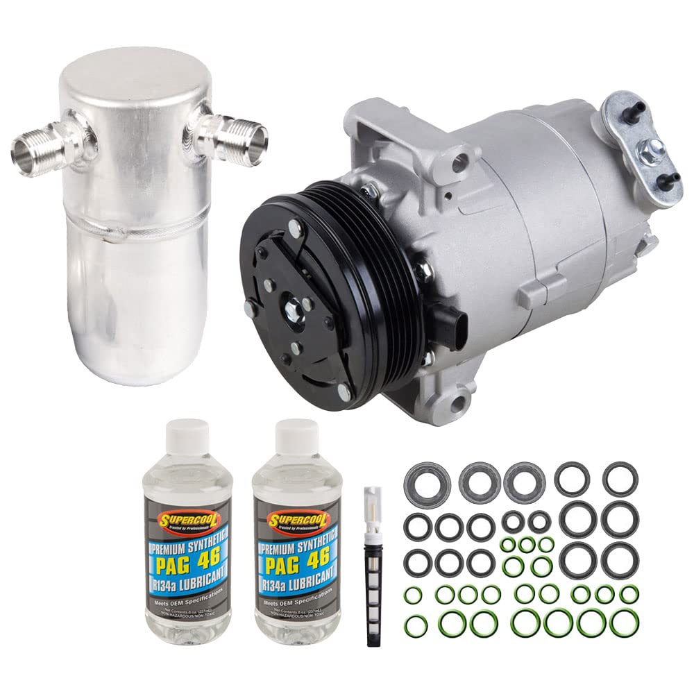 New AC Compressor & A/C Kit for 2003-2005 Chevy Cavalier & Pontiac Sunfire - Includes Drier, Expansion Valve, Oil & O-Rings | BuyAutoParts 60-80323RK | Perfect for AC System Repair & Replacement