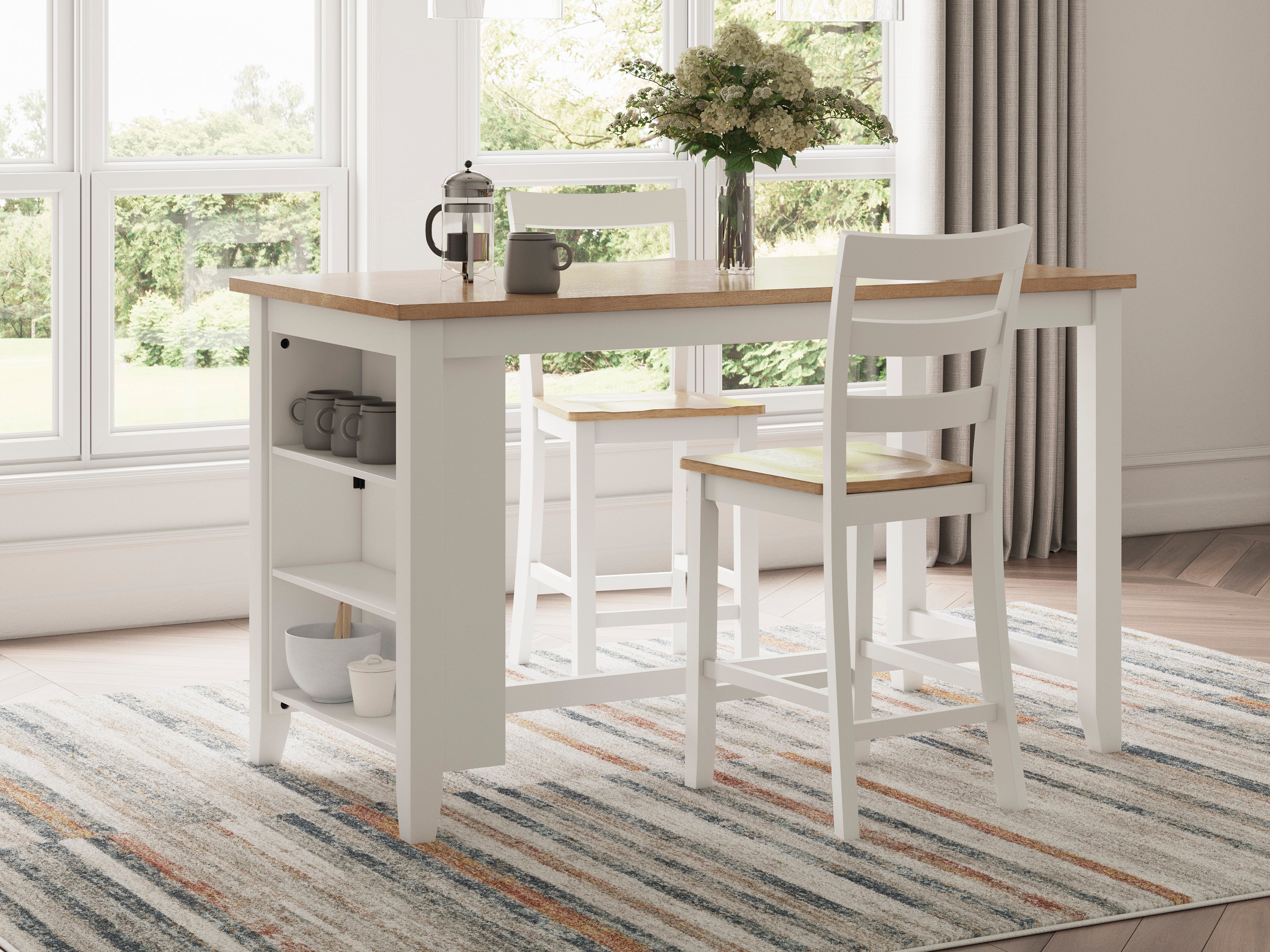 Georgina Counter Stools Set of 2 - Modern Bar Stools with Back Support - 24