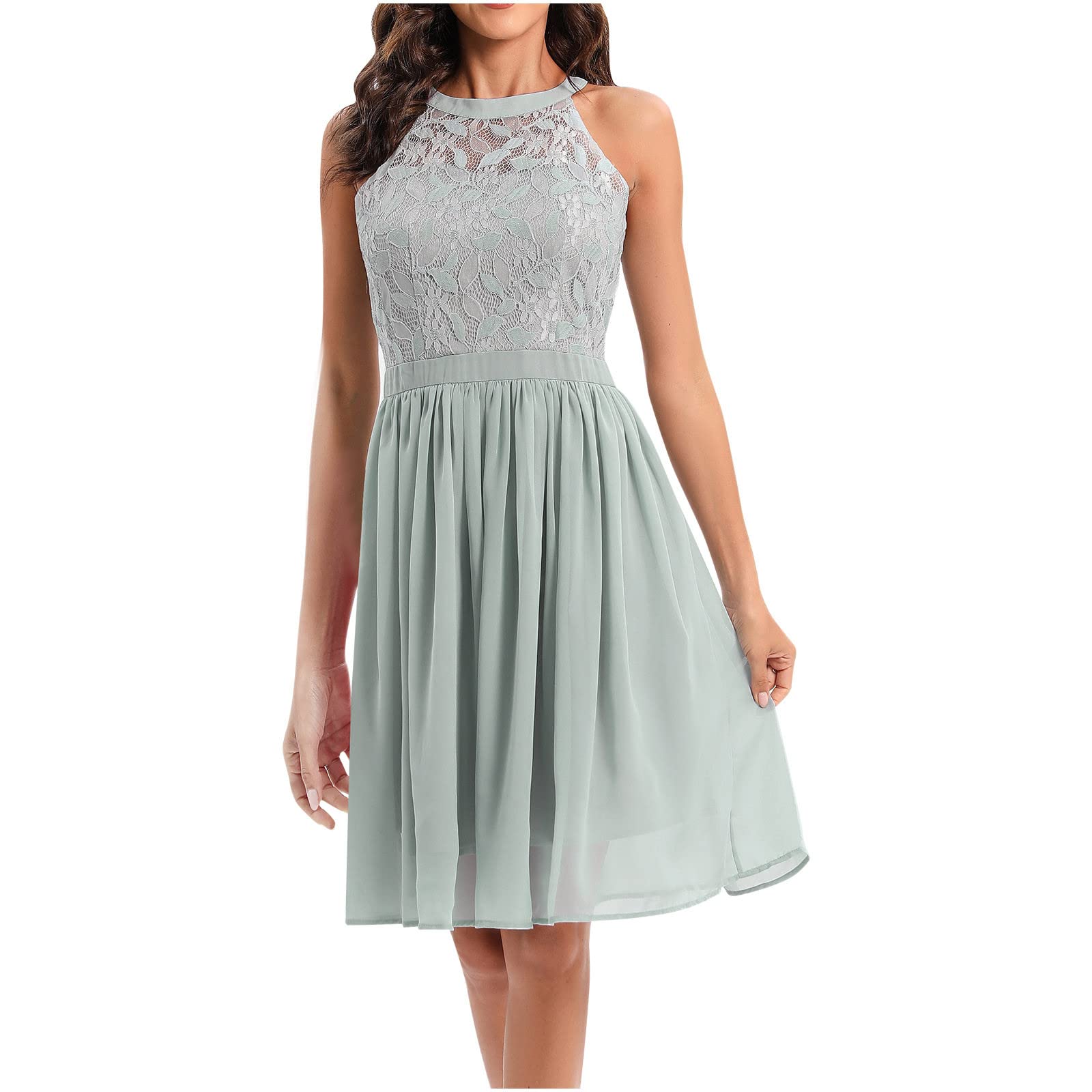 Elegant Sleeveless Lace Mini Dress for Women - Sexy Slim Fit with Ruffles | Perfect for Summer Weddings, Parties & Cocktail Events
