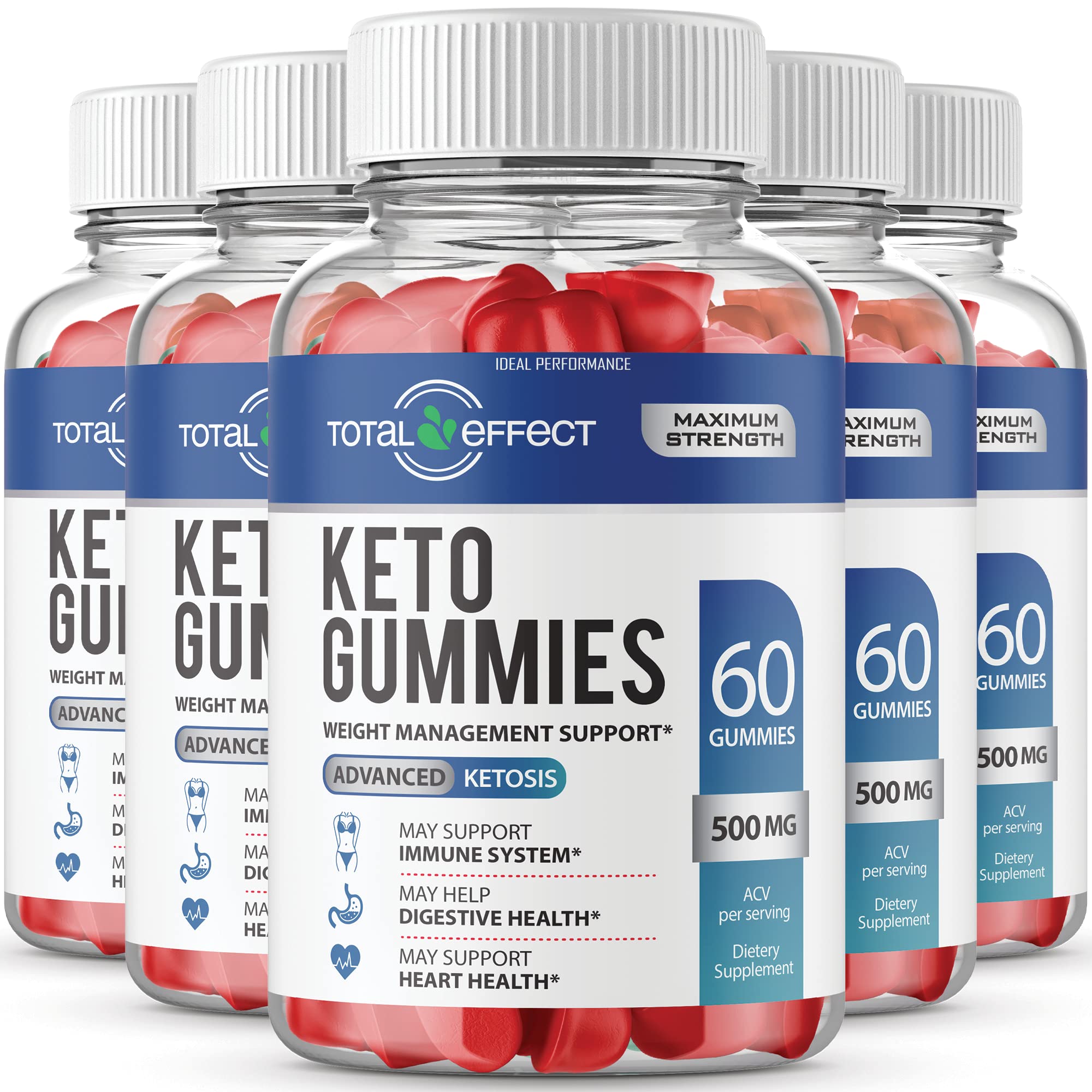 IDEAL PERFORMANCE (5 Pack) Total Effect Keto Gummies - 300 Sugar-Free Gummies for Ketogenic Diet | Supports Weight Loss & Energy Boost | Perfect for On-the-Go Snacking & Low-Carb Lifestyle