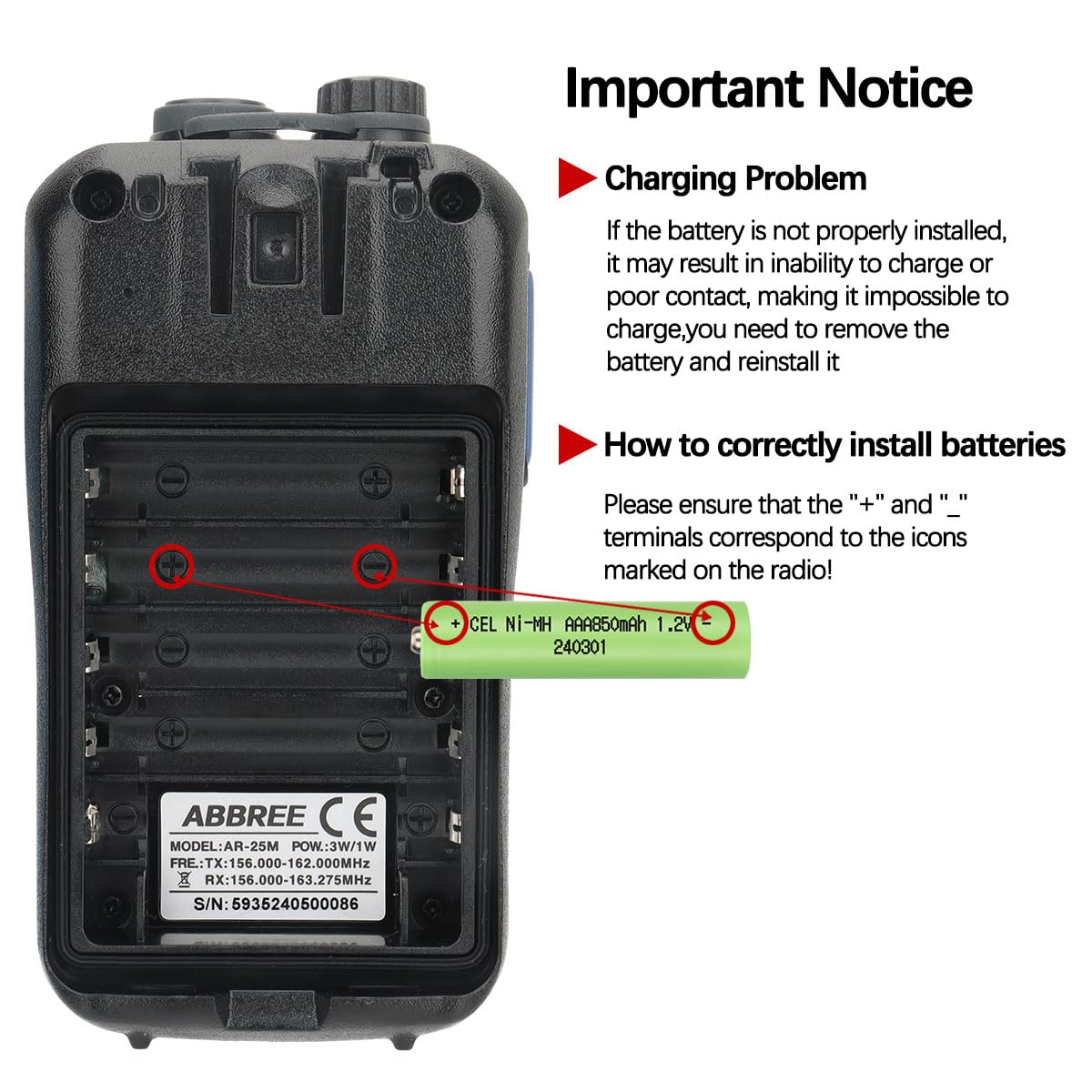 **ABBREE MR-25 VHF Marine Radio - IP67 Waterproof Floating Handheld Two-Way Radio with Noise Cancelling Mic, NOAA Weather & LCD Display | Long Range Walkie Talkie for Boating, Fishing & Emergency Use**
