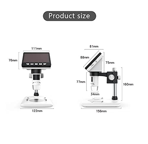 4.3 Inch LCD Screen USB Digital Microscope 1000X Magnification with 1080P HD Camera & LED Light - Ideal for Mobile Phone Repair, Jewelry Inspection, Coin Collecting, and PCB Circuit Board Analysis