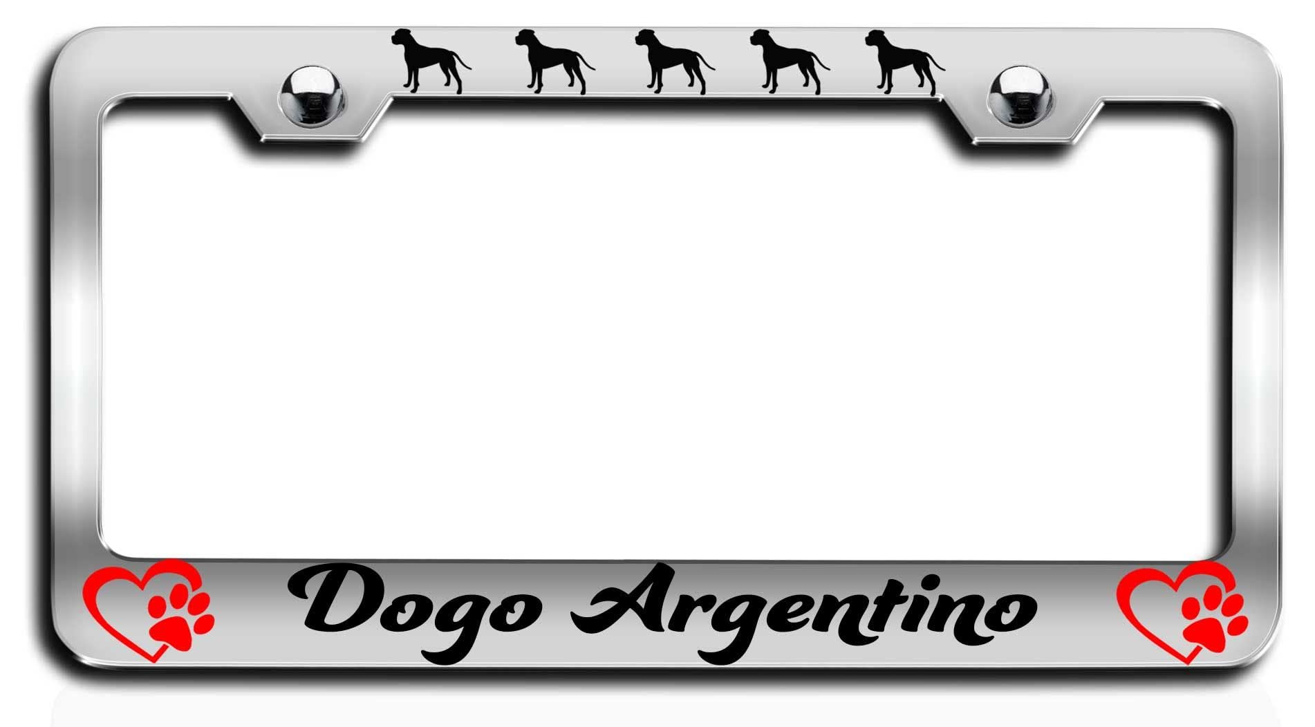 Dogo Argentino Metal License Plate Frame - Pet Tag Holder for Cars
