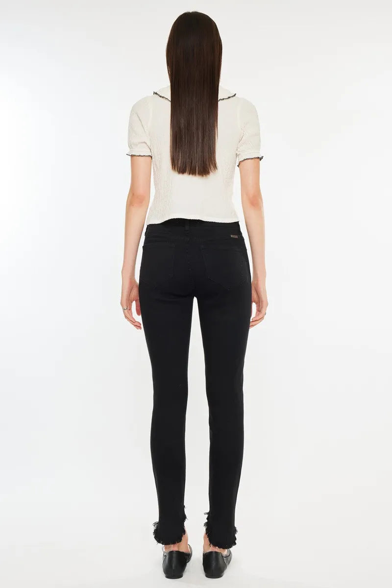 Kancan High Rise Black Ankle Skinny Jeans for Women - Stretchy Slim Fit Denim Pants, Perfect for Casual Outfits, Date Night & Everyday Wear