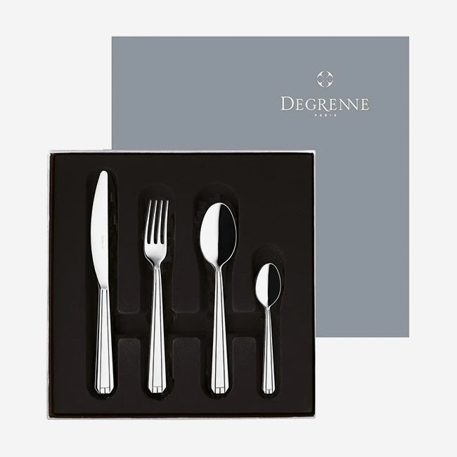 Guy Degrenne Normandy 24-Piece Flatware Set - Stainless Steel Cutlery for Everyday Dining & Entertaining