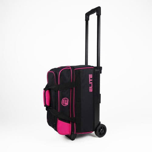 ELITE Professional Pink Double Roller Bowling Bag for Women & Men - Lightweight, Durable Travel Case for Bowling Balls & Accessories - Perfect for League Play, Tournaments & Practice Sessions