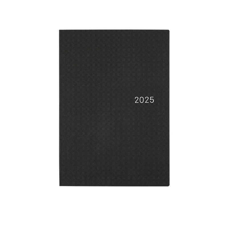 Hobonichi Techo 2025 Planner - Black Gingham HON A5 Size Daily Journal (English Edition) | January Start, Monday Start | Perfect for Work, School & Personal Organization
