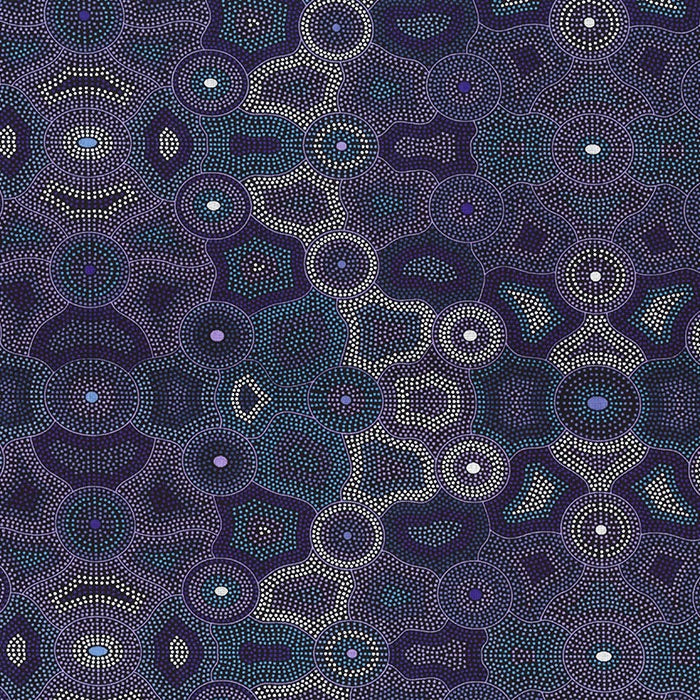 Authentic Akuna Dreaming Purple Aboriginal Art by Agnes Rubuntja - Handmade Canvas Painting for Home & Office Decor | Perfect Gift for Art Lovers