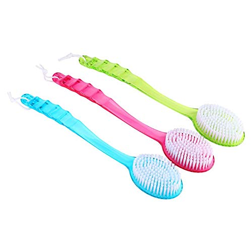 Long Handle Bath Brush with Soft Bristles - Exfoliating Body Scrubber for Men & Women - Back Scrubber for Shower & Bath - Pink (Pack of 1) - Perfect for Deep Cleansing & Skin Exfoliation