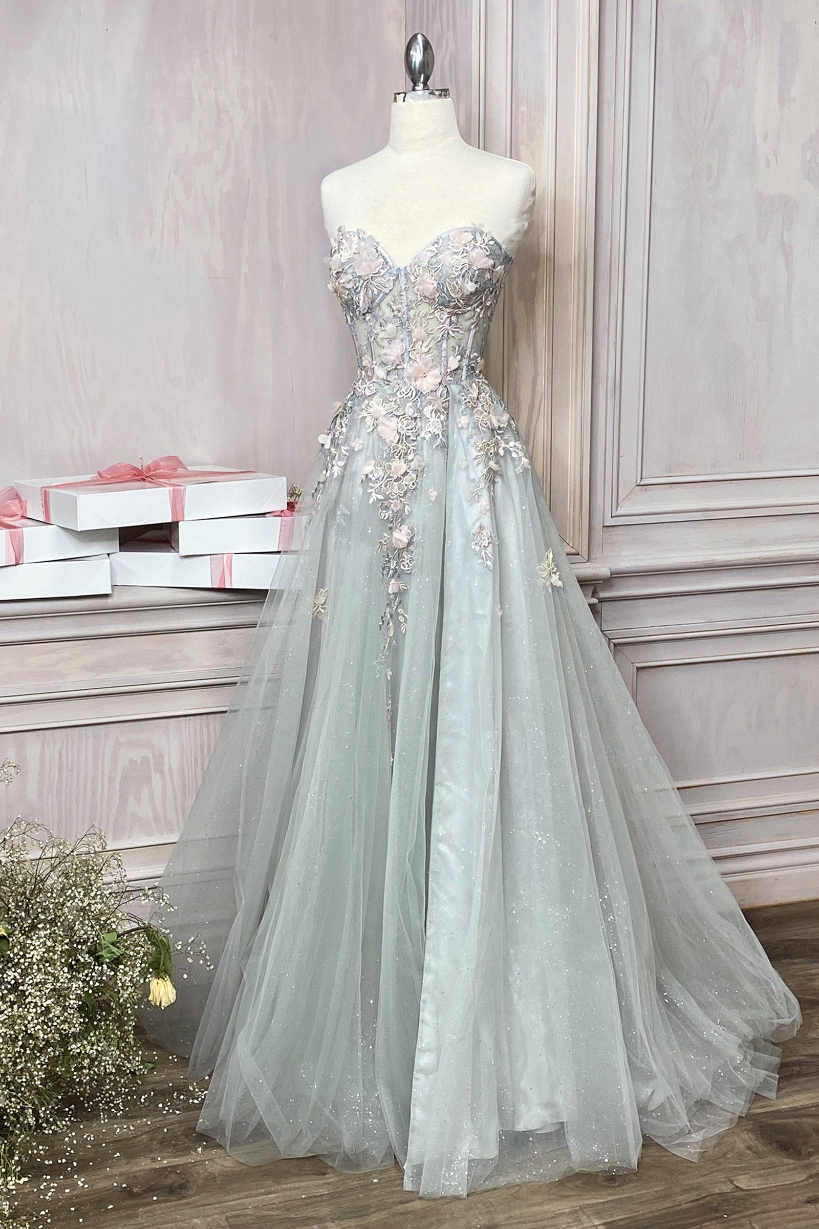 Penelope Blossom Gown with Detachable Overskirt - Elegant Wedding Dress by Andrea & Leo | Perfect for Bridal, Prom & Formal Occasions
