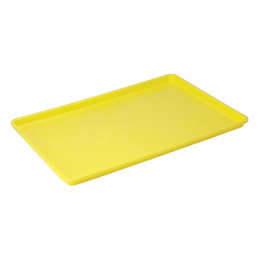 Winco 26 x 18 Inch Fast Food Serving Tray - Heavy Duty Plastic Food Tray for Restaurants, Cafes, and Catering | Durable Yellow Commercial Food Tray for Buffets, Parties, and Events