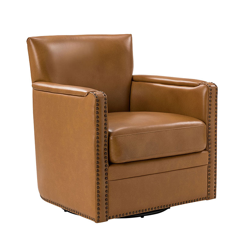 Gloria Genuine Leather Swivel Chair - 360° Rotating Office Chair with Adjustable Height for Home & Office Workspace - Perfect for Conference Rooms, Study Desks and Executive Offices