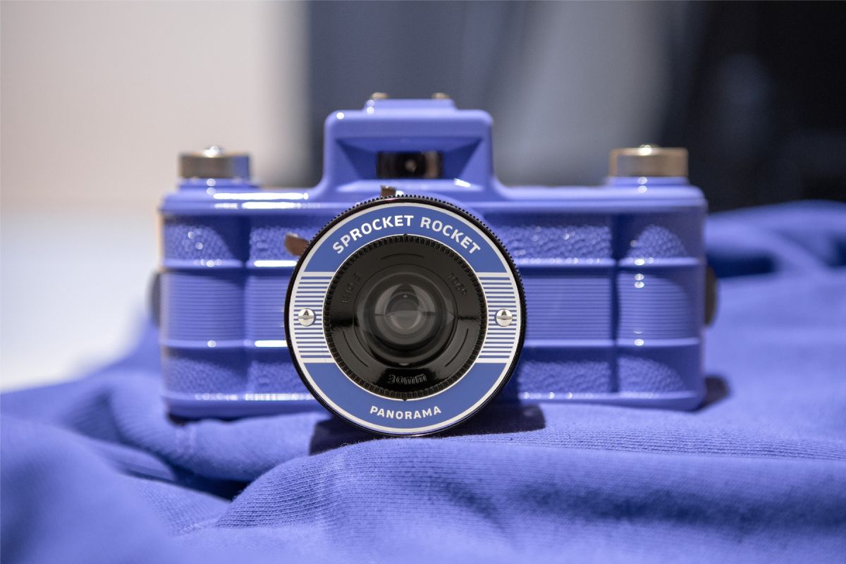 Lomography Sprocket Rocket 35mm Panoramic Film Camera - Baja Blue - Perfect for Travel, Street Photography & Creative Shots
