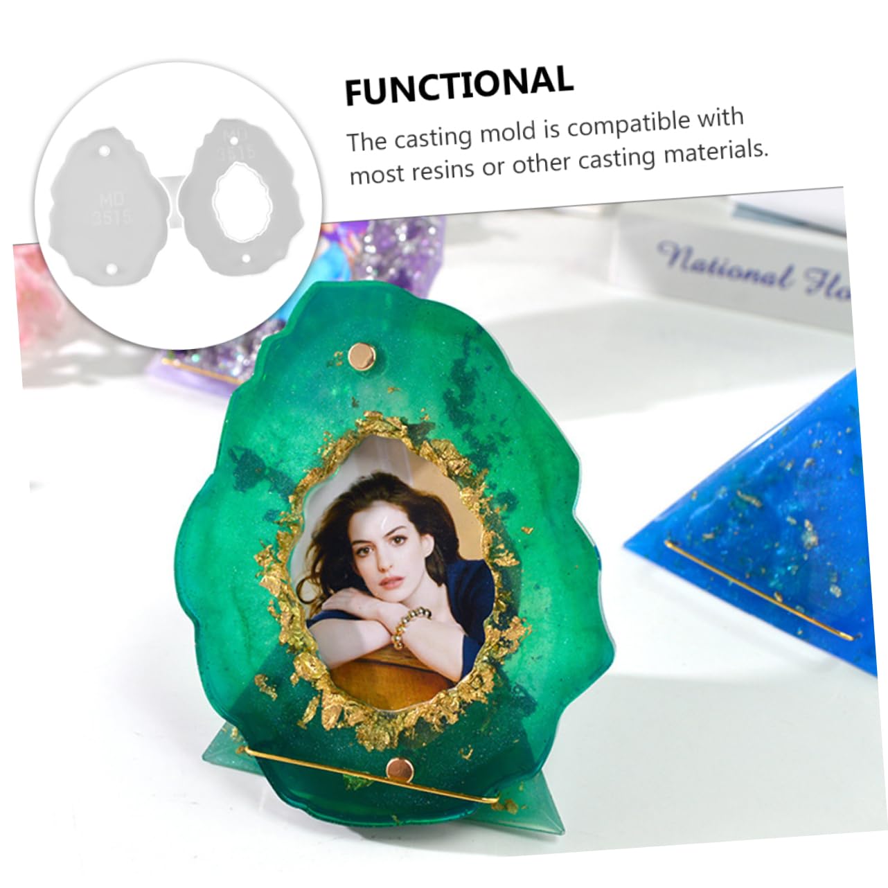 1pc DIY Silicone Photo Frame Mold for Epoxy Resin Craft - Perfect for Custom Picture Frames, Scrapbooking & Home Decor Projects