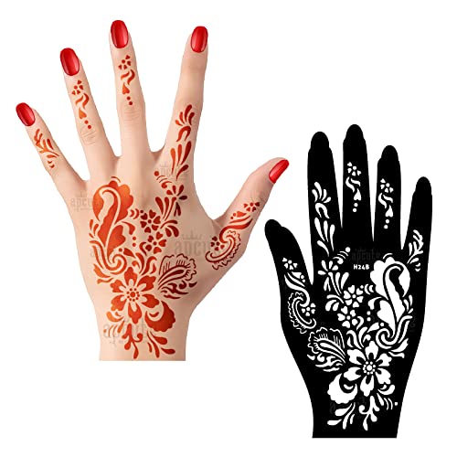 APCUTE Henna Tattoo Stencils for Women & Kids - 2 Piece Easy Apply Mehndi Design Kit (APCUTE-H24) | Perfect for Parties, Weddings & Festive Celebrations