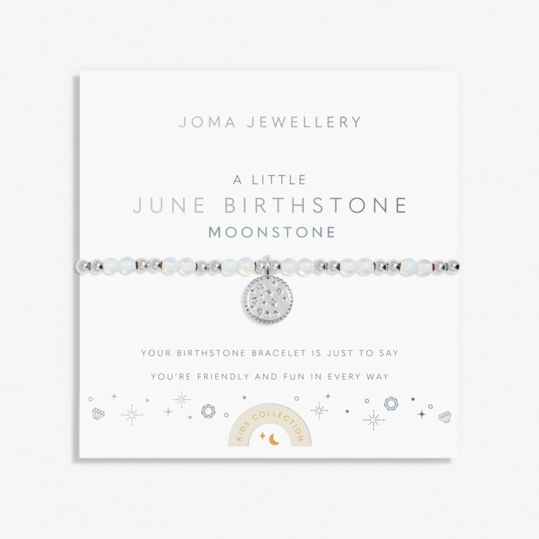 Joma Jewellery June Birthstone Bracelet for Kids - Perfect Gift for Birthdays, Baby Showers & Special Occasions