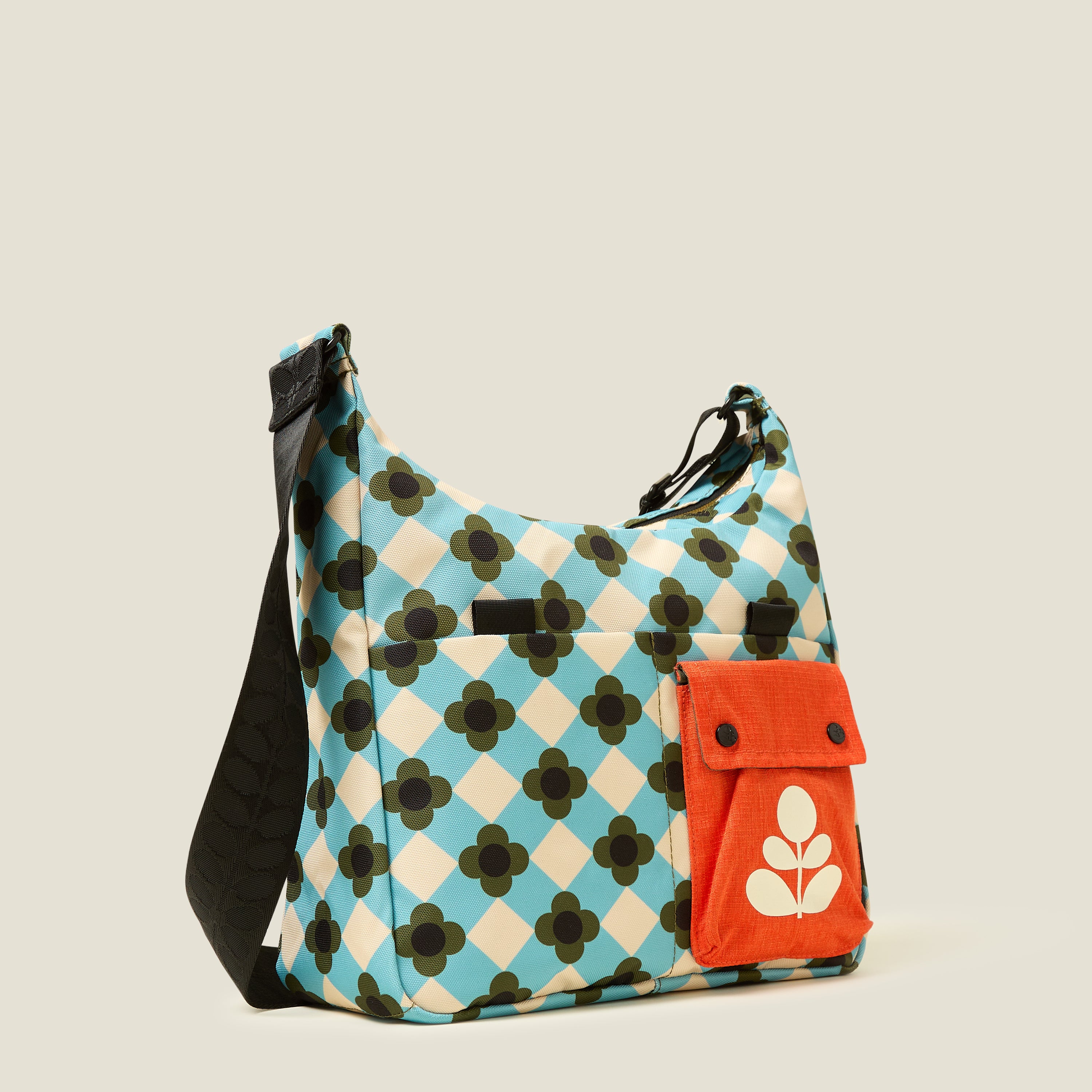 Area Hobo Bag - Stylish Flower Check Ziggurat Pattern Crossbody Purse for Women | Perfect for Casual Outings, Shopping & Travel