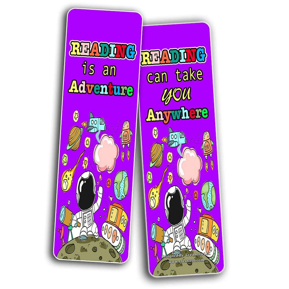 Creanoso 12-Pack Kids Bookmarks Set - Cute Premium Bookmark Gifts for Book Lovers, Men, Women & Teens - Perfect for Reading, Office Supplies & DIY Crafts - Great Stocking Stuffers & Bookworm Gifts