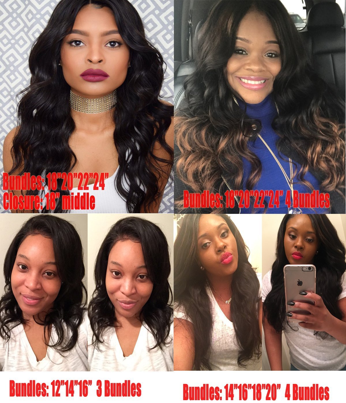 Beauty Forever 100% Unprocessed Virgin Human Hair Extensions - Indian Body Wave 3 Bundles (16 18 20 Inch) 95-100g per Piece, Natural Black Color | Perfect for Daily Styling, Special Occasions & Salon Use