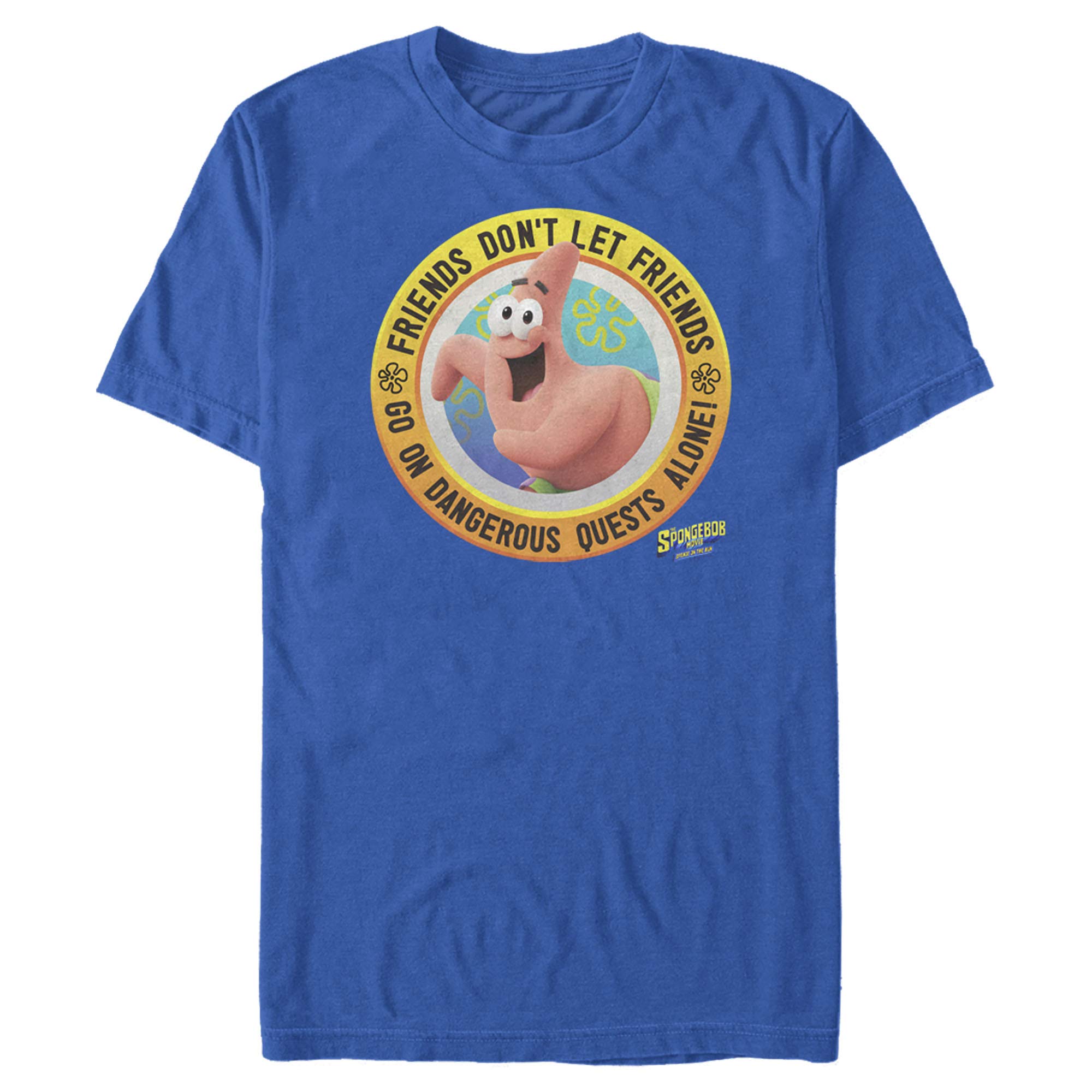 SpongeBob SquarePants Patrick Don't Quest Alone Graphic T-Shirt for Men | Funny Cartoon Tee | Perfect for Casual Wear, Cosplay & SpongeBob Fans