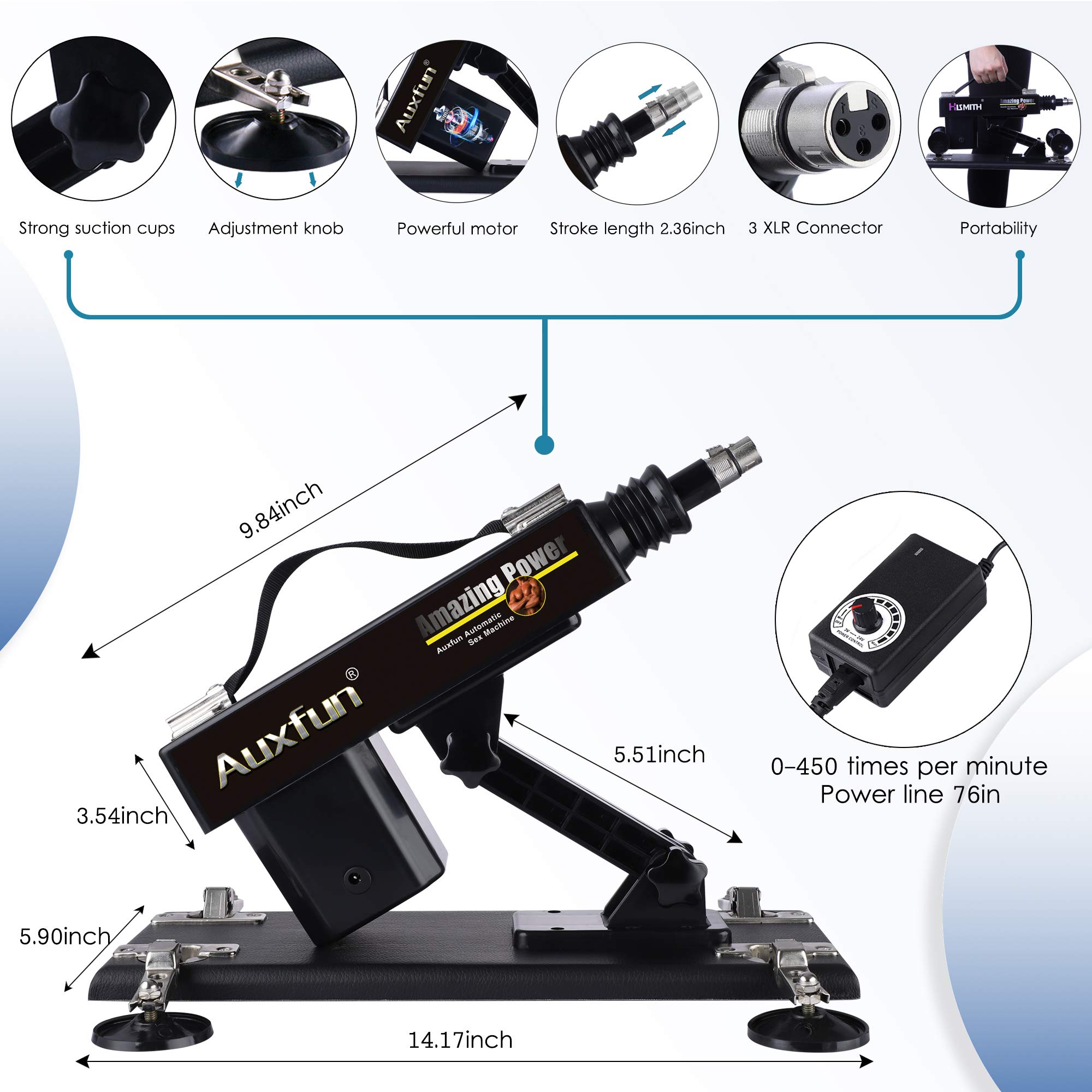 Premium Thrusting Sex Machine for Women & Men - Hands-Free Love Machine with 3 XLR Connector & Masturbator - Perfect for Couples Play, Solo Pleasure, and BDSM Scenes