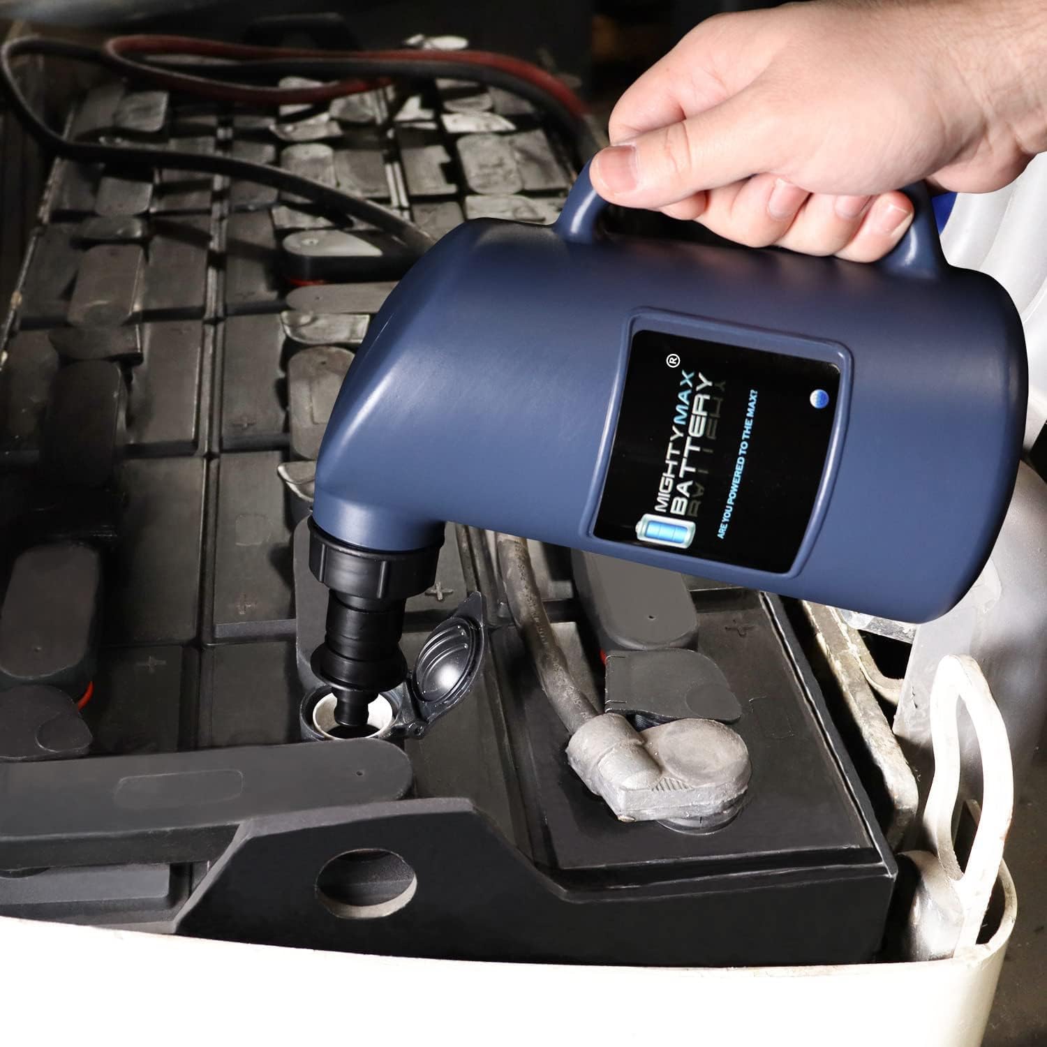 Mighty Max Battery Marine Boat Battery Filler Jug - Premium Water Filling Container for Deep Cycle Batteries - Perfect for Boats, RVs, and Marine Applications