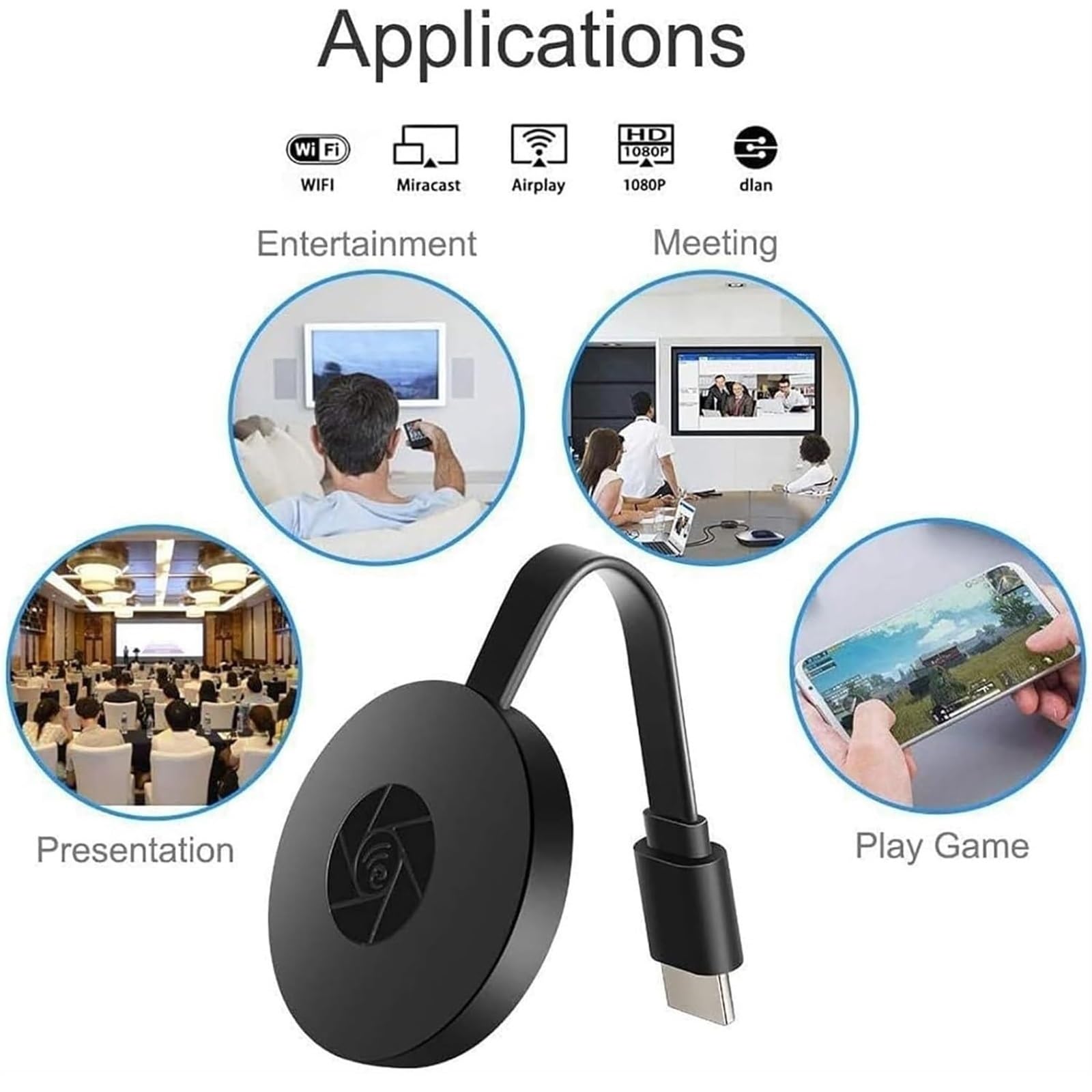 OTEB Castview TV Wireless HDMI Display Adapter - 4K Streaming Box for Smart TV, Screen Mirroring & Projection Device (1 Pack) - Perfect for Home Theater, Gaming & Office Presentations