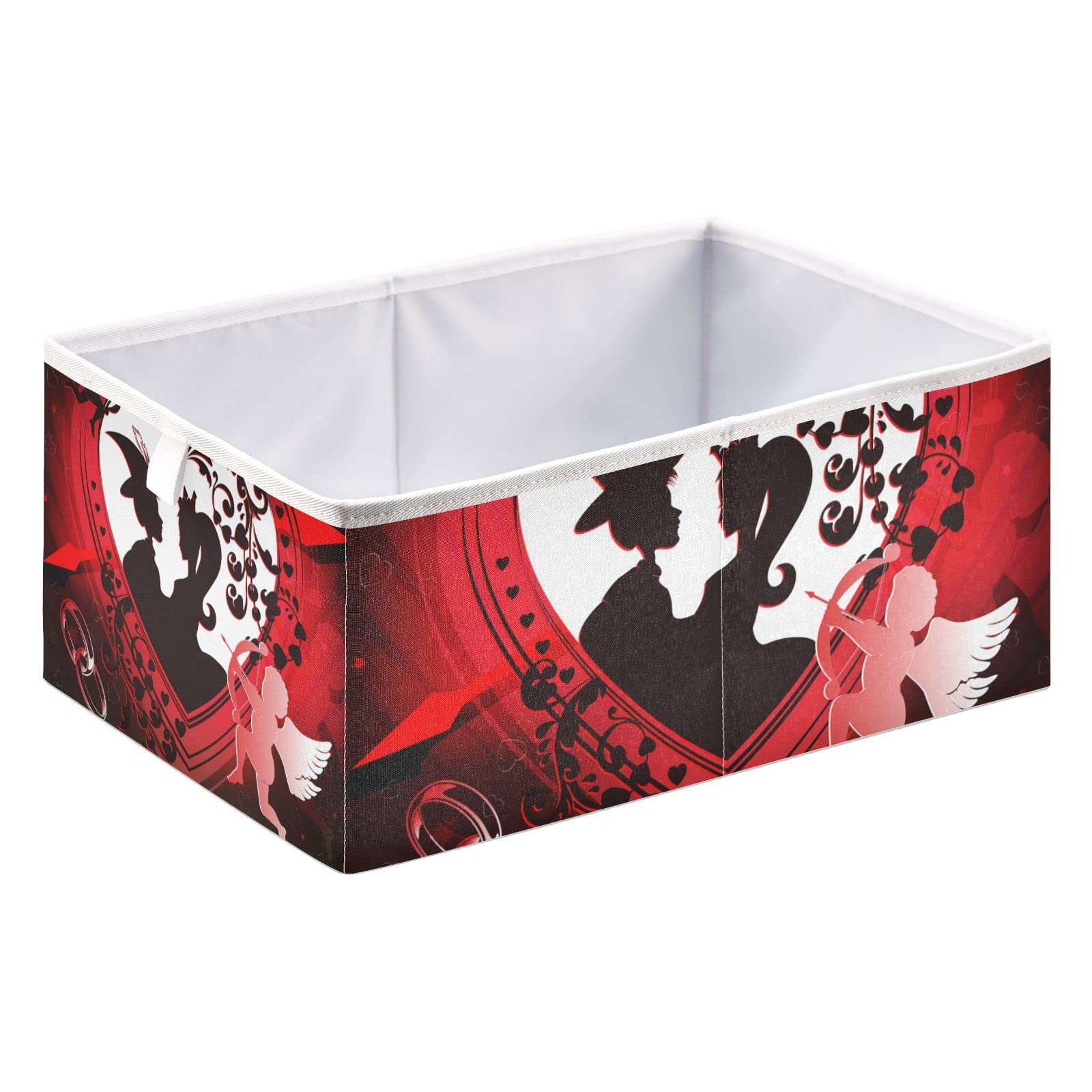 Heart-Shaped Couple Storage Basket - Large Collapsible Rectangular Storage Bin & Toy Organizer for Home, Kids Clothes, Toys | Perfect for Bedroom, Nursery & Playroom Organization
