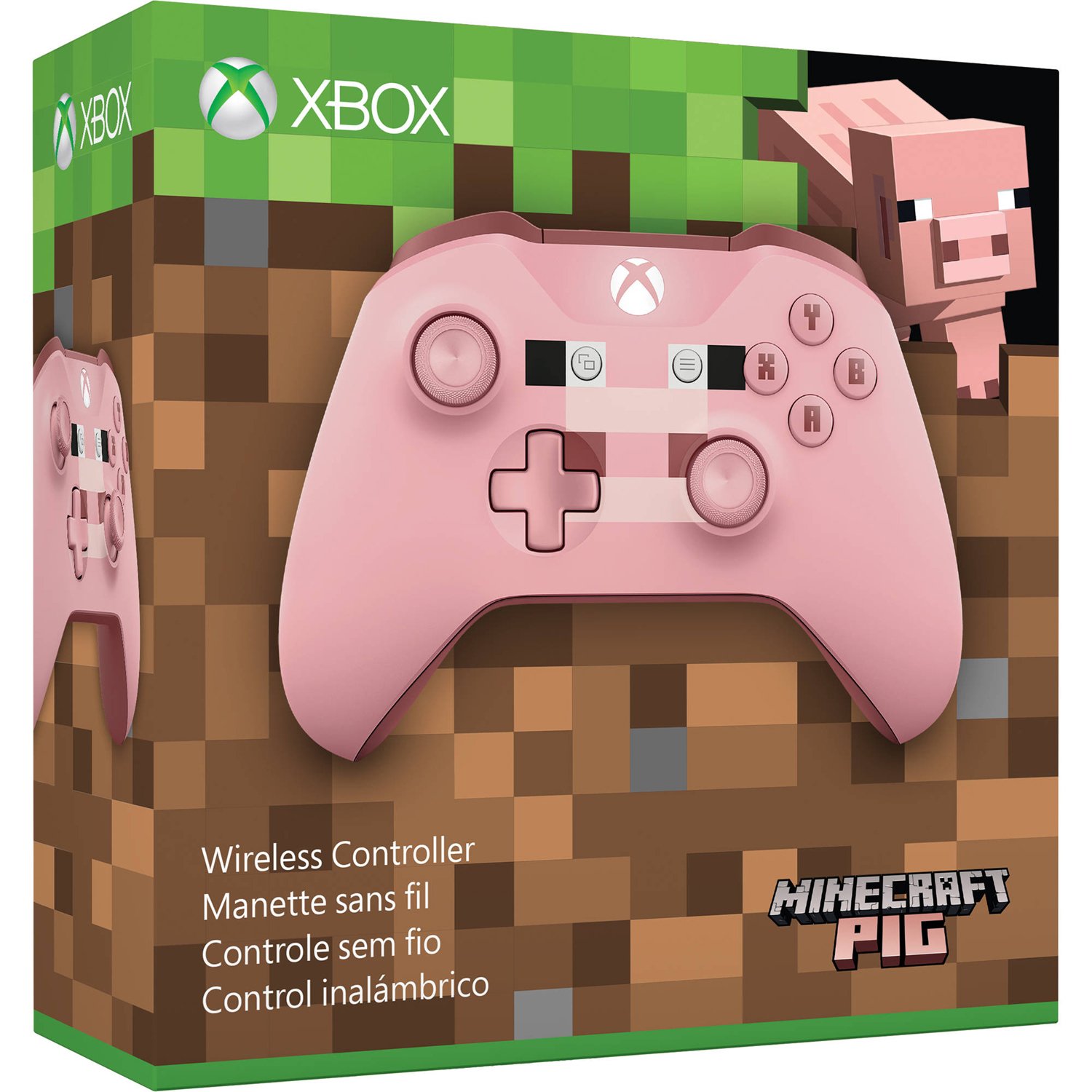 Microsoft Xbox Wireless Controller - Minecraft Pig Edition for Xbox One & Series X|S - Wireless Gaming Controller with Bluetooth - Perfect for Minecraft Fans & Multiplayer Gaming