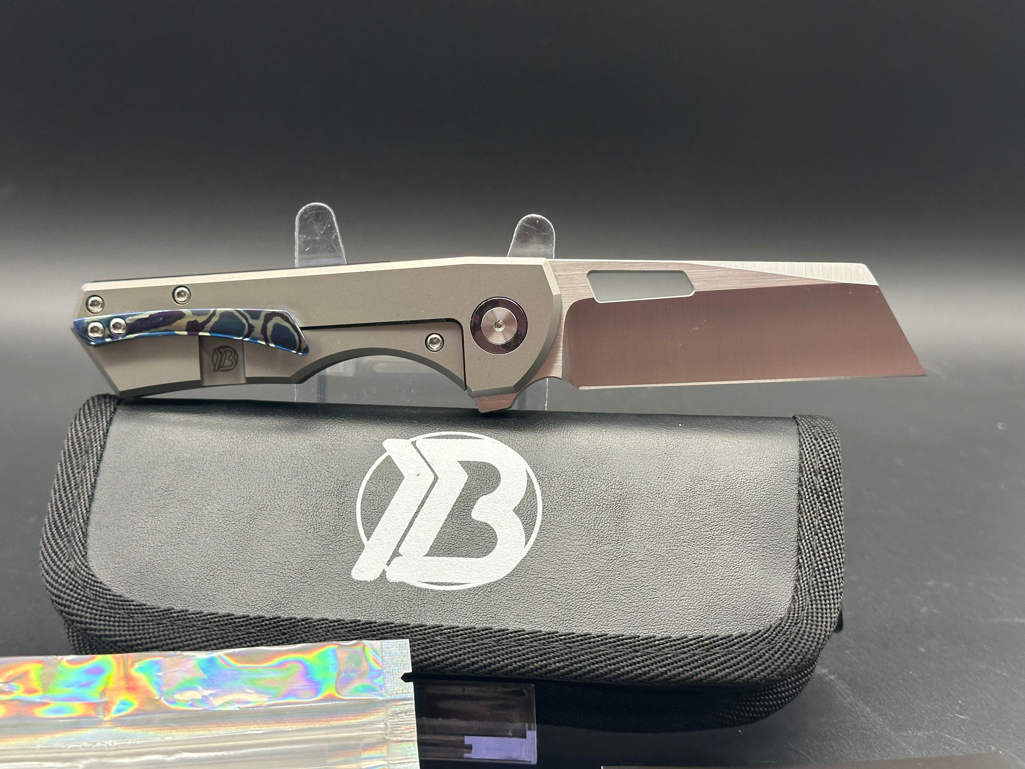 Brian Brown Yeager V2 Zircuti Folding Knife with Titanium Clip & Backspacer - EDC Pocket Knife for Outdoor, Camping, and Everyday Carry