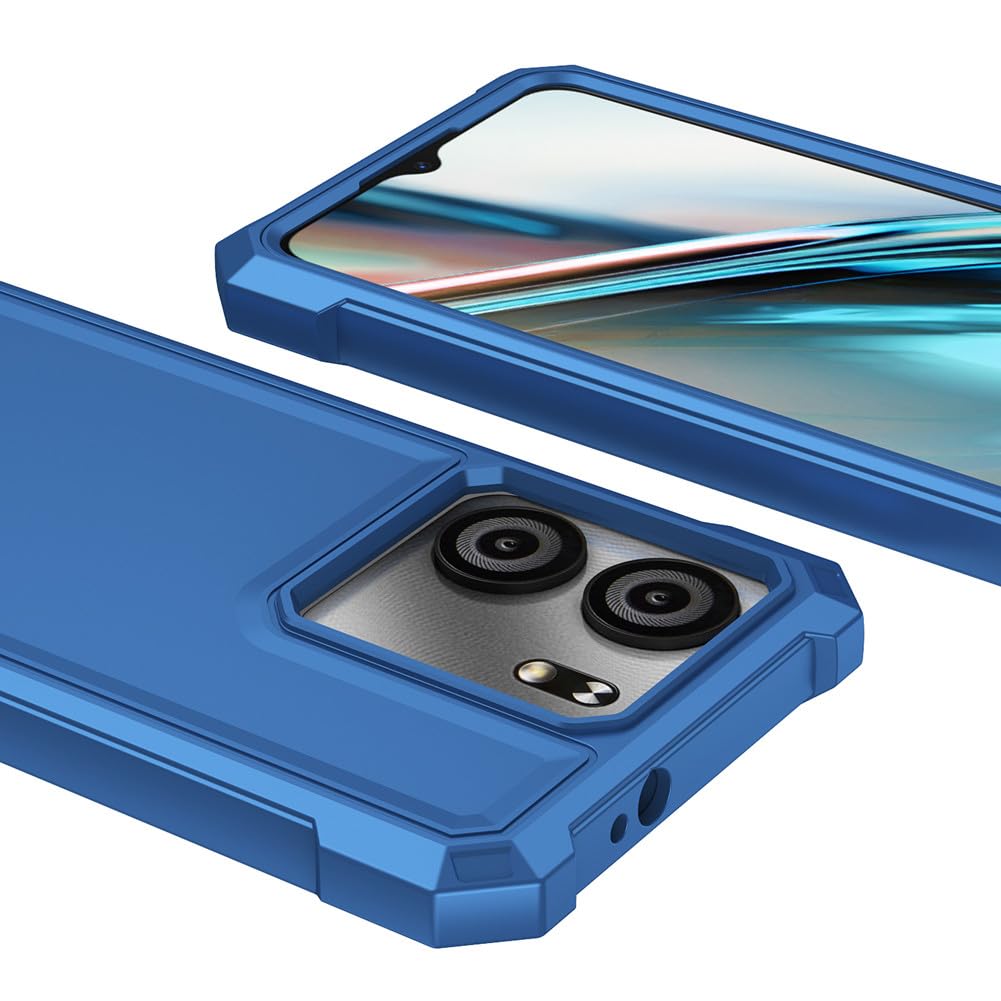 BLU View 5 B160V Case with Tempered Glass Screen Protector | Full Body Shockproof Protection | Soft Silicone Bumper & Hard PC Back Cover | Heavy Duty Phone Case for BLU F5 5G | Perfect for Outdoor Activities, Work & Daily Use