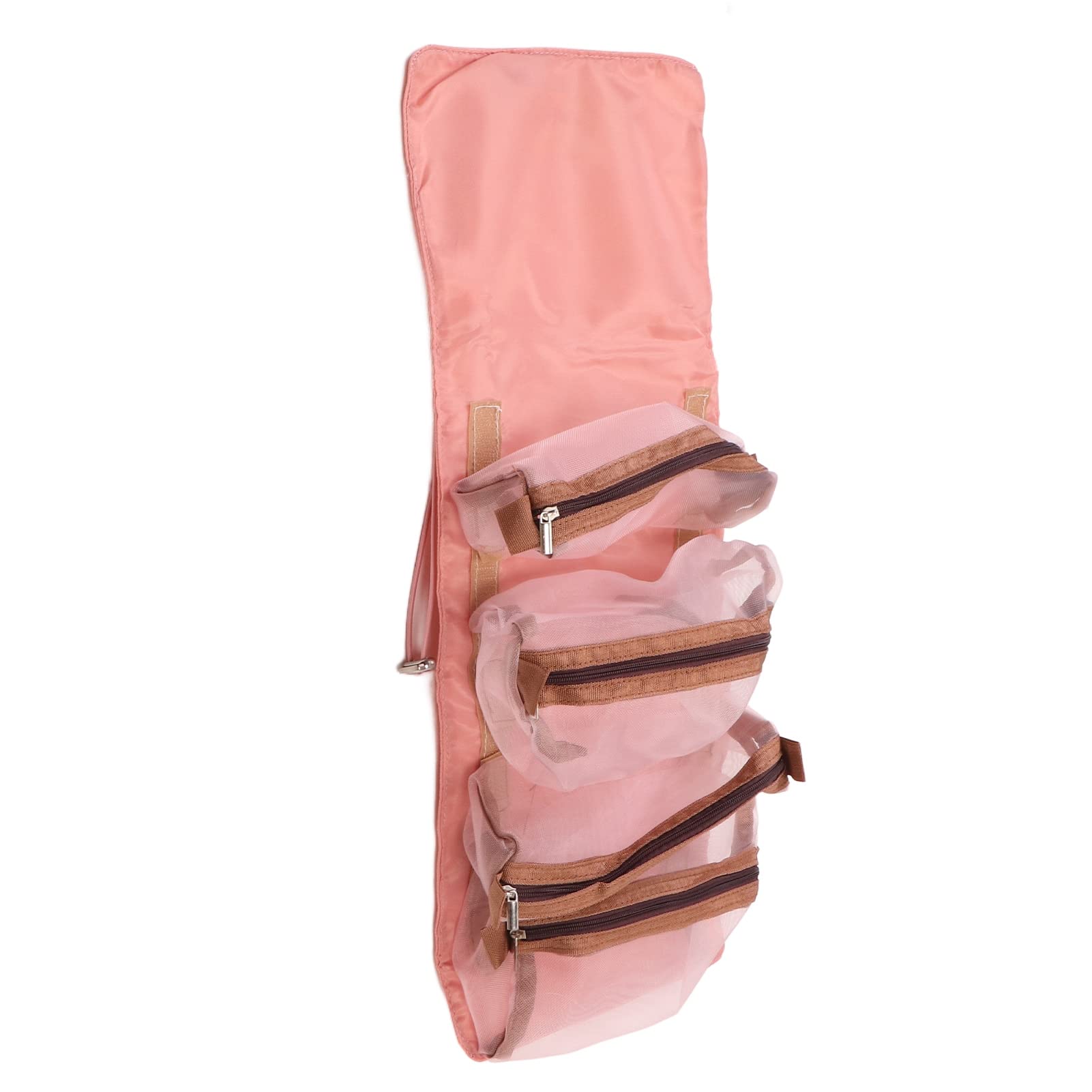 EVTSCan Detachable 4-in-1 Foldable Cosmetic Bag with Hook & Loop - Multifunctional Hanging Makeup Organizer for Travel, Gym & Home (Pink) | Perfect for Outdoor Adventures, Daily Use & Storage