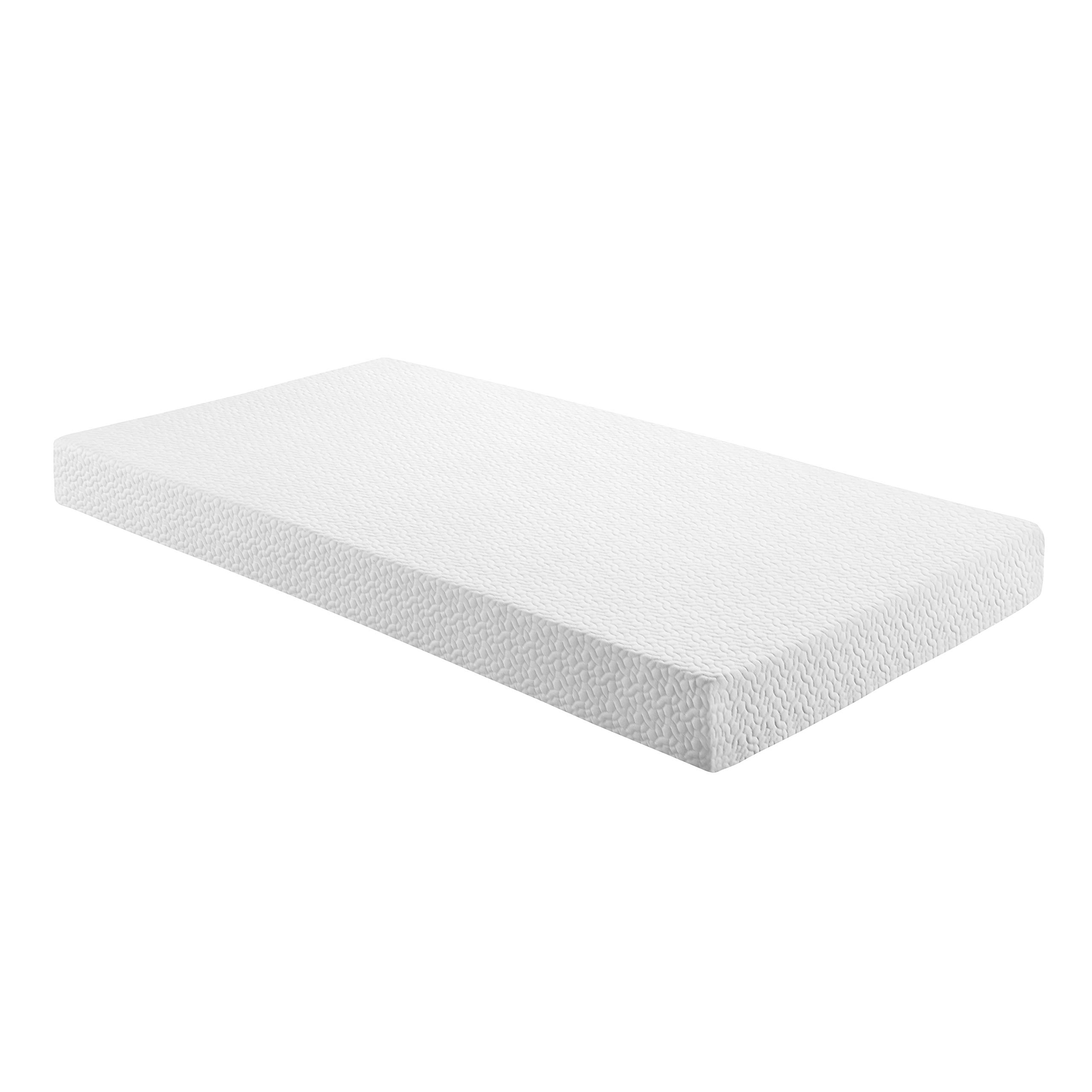 Lexicon Pelham 6-Inch Gel Infused Memory Foam Mattress - Twin Size, Cooling Gel Technology, Pressure Relief & Support, White - Perfect for Kids' Rooms, Guest Beds & Small Spaces