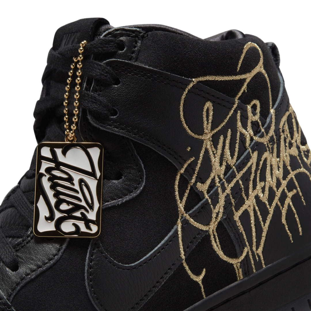 Nike SB Dunk Hi Sneakers - Black & Metallic Gold - Skateboarding Shoes for Men & Women - Perfect for Streetwear & Casual Fashion