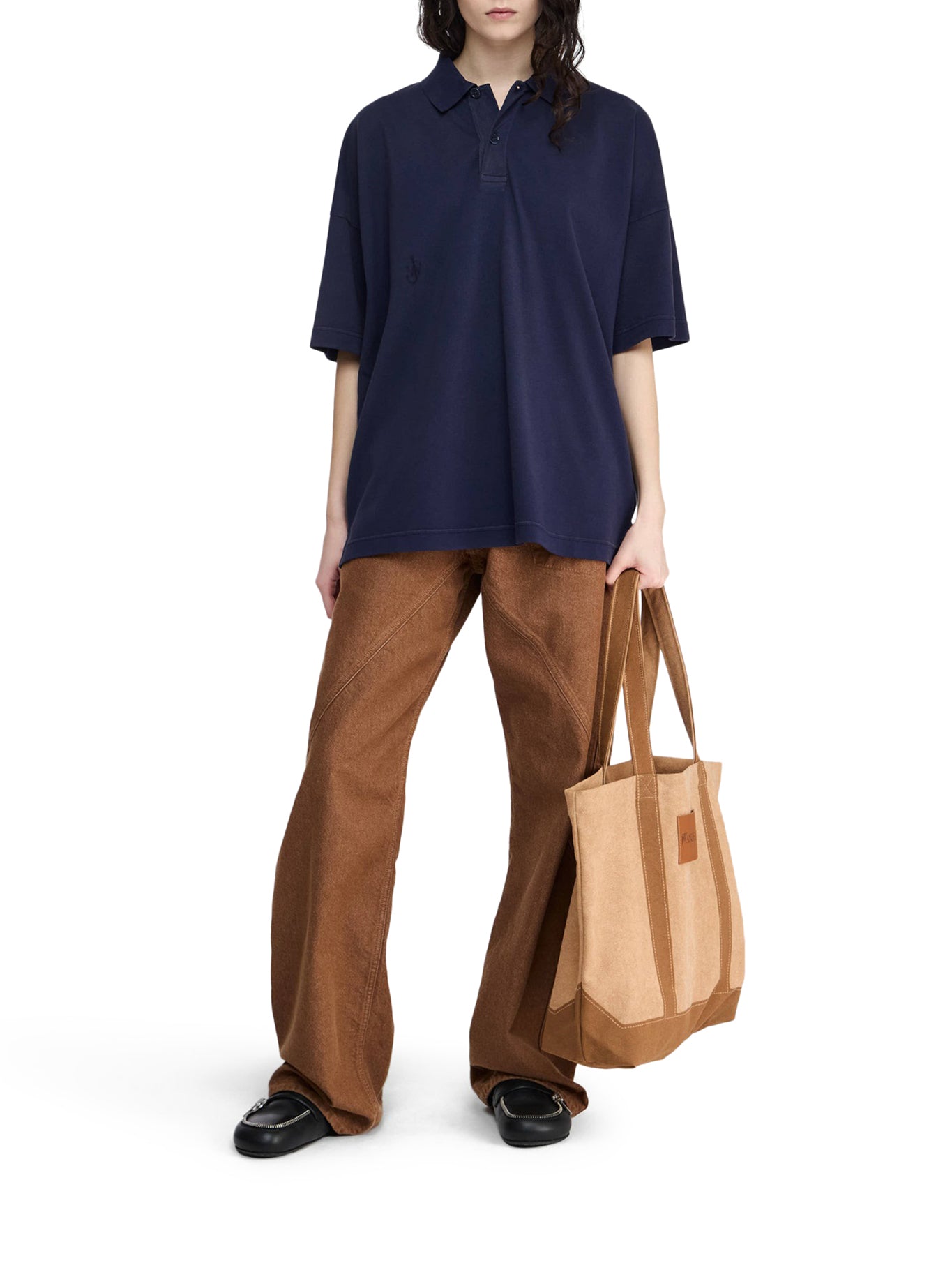 JWA Anchor Logo Print Polo Style Top - Classic Casual Shirt for Men & Women | Perfect for Office, Golf, and Everyday Wear
