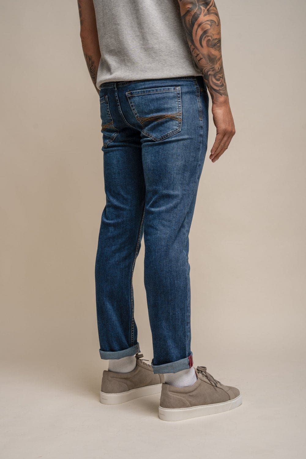 Cavani Milano Stonewash Stretch Denim Jeans for Men - Slim Fit Comfortable Designer Jeans | Perfect for Casual Wear, Office & Night Out